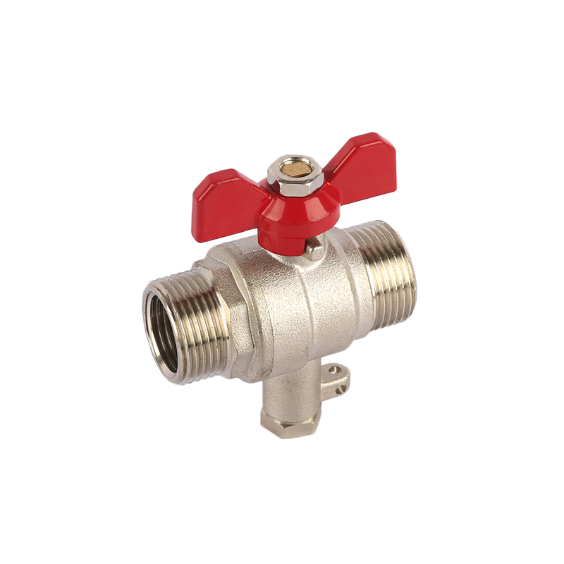 3/4"MM 1/2"FF Double thread Brass Ball Valve with lock hole ART AK1212
